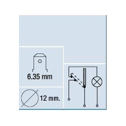 Interruptor palanca cromado c/luz, terminales,Ø 12mm ON-OFF